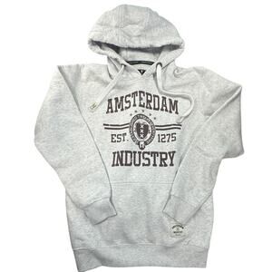 Amsterdam Industry Dutch Denim Grey Graphic Hoodie Mens M Est 1275
